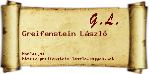 Greifenstein László névjegykártya